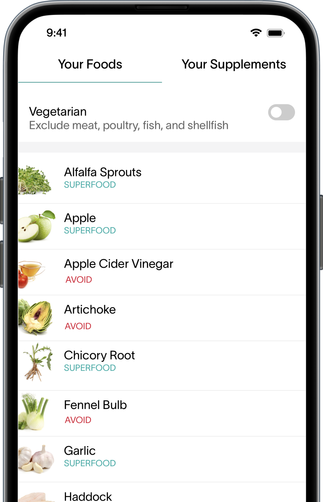 [Phone Screen] Viome App - Your Food